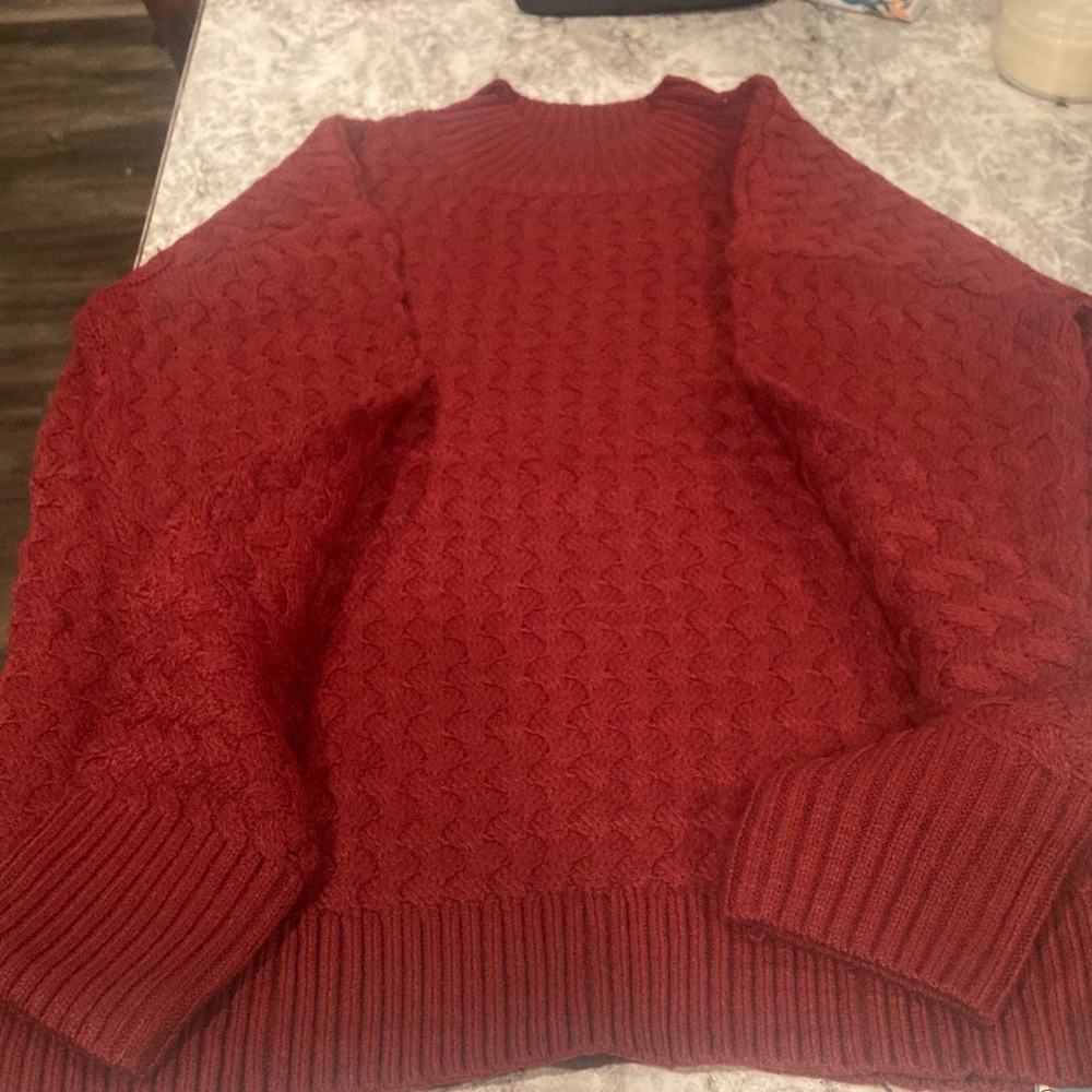 Elegant Red Turtleneck Sweater